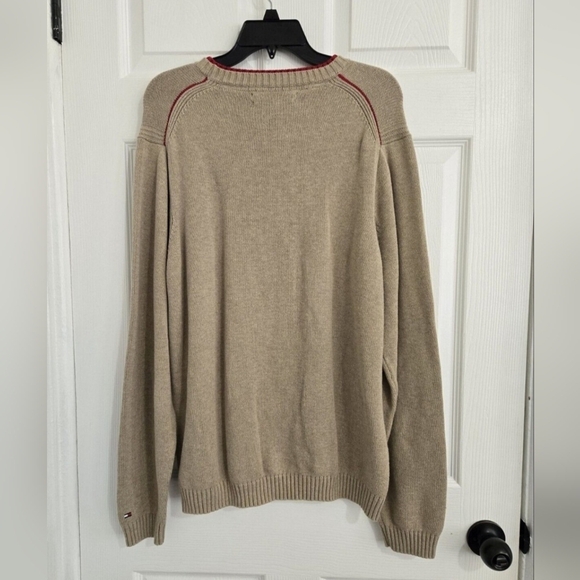 Tommy Hilfiger Knitted Sweater Unisex Size XL Retro 90s Y2K Beige Cotton - Picture 2 of 11